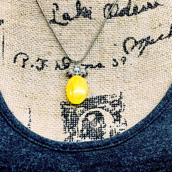 Fairytale Guardians Yellow Handcrafted Necklace - Picture 2 of 3